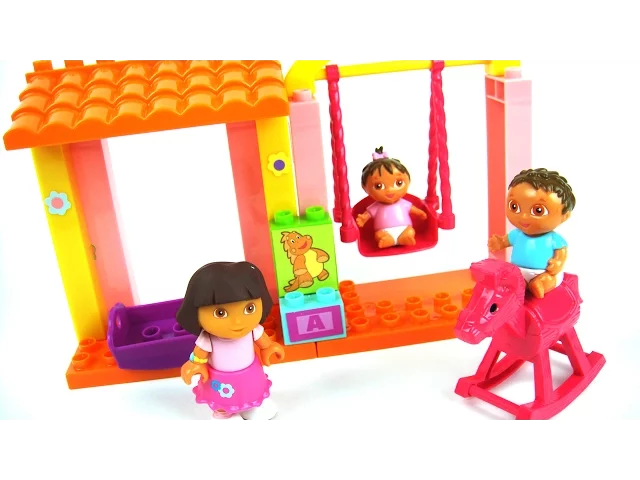 玩朵拉和朋友們 當一日褓姆 幼稚園 木馬 搖籃 盪鞦韆 玩具開箱